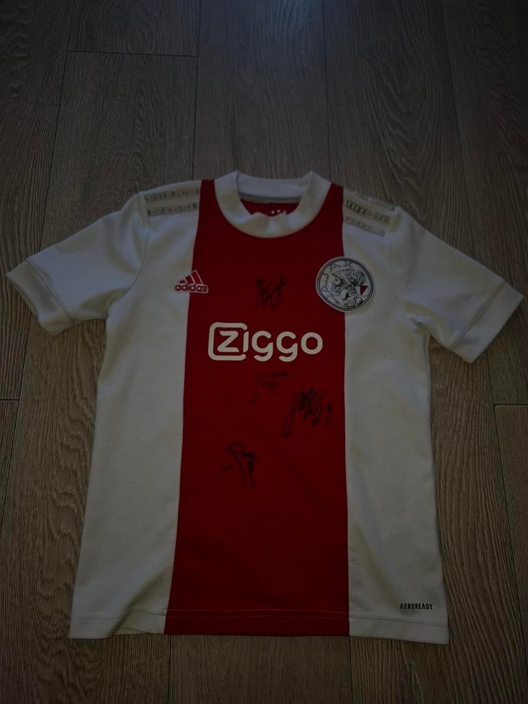 Ajax uitshirt 2021-2022 (kindermaat) met handtekeningen, Sport en Fitness, Voetbal, Ophalen of Verzenden