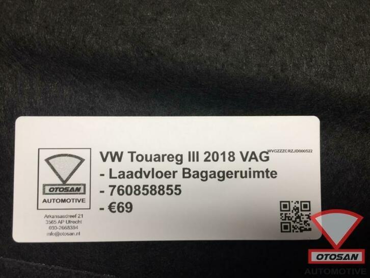 vw touareg iii 2018 laadvloer bagageruimte mat 760858855, Gebruikt, Volkswagen, Volkswagen AG, Berliner Ring 2
38440  Wolfsburg, DE