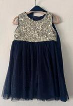 Monsoon jurk 12-18 blauw glitter, Verzenden, Zo goed als nieuw, Meisje, Jurkje of Rokje