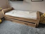 Eenpersoonsbed met lade en lattenbodem 90x200, Ophalen, 90 cm, Eenpersoons, Bruin