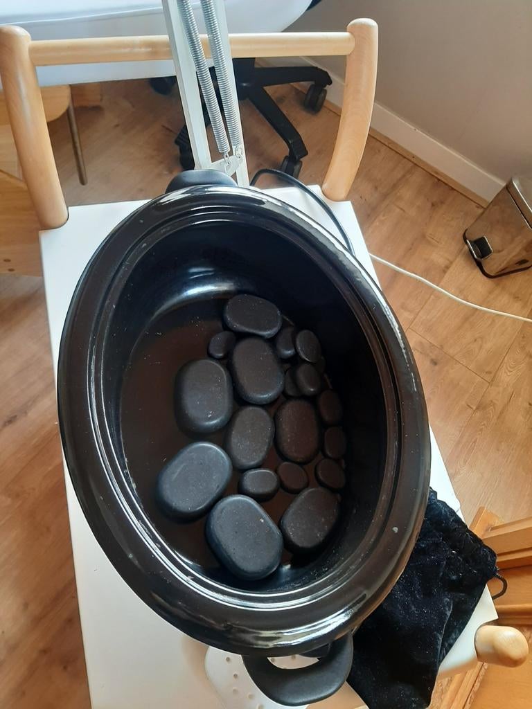 Professionele warme steen massage verwarmer met stenen, Ophalen of Verzenden, Gebruikt, Overige typen