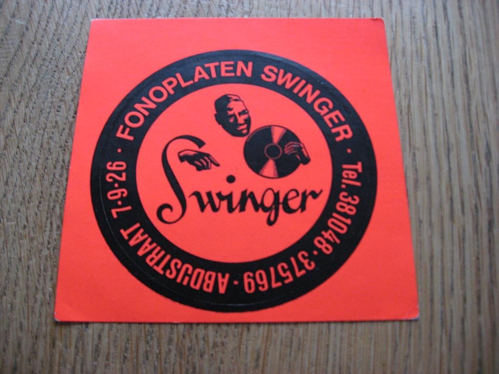 Fonoplaten Swinger 10 x 10 cm Sticker, Ophalen, Nieuw, Overige typen