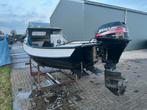Lelyvlet met kajuit en 15 pk Mercury BigFoot, Watersport en Boten, Motorboten en Motorjachten, 10 tot 30 pk, Gebruikt, Staal, Ophalen of Verzenden