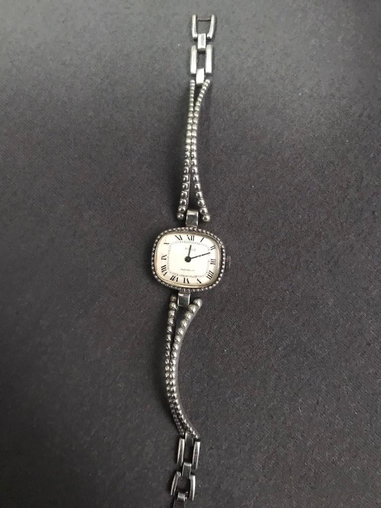 Indus zilver dames horloge Antiek 835 zilver., Overige merken, Staal, Gebruikt, Polshorloge