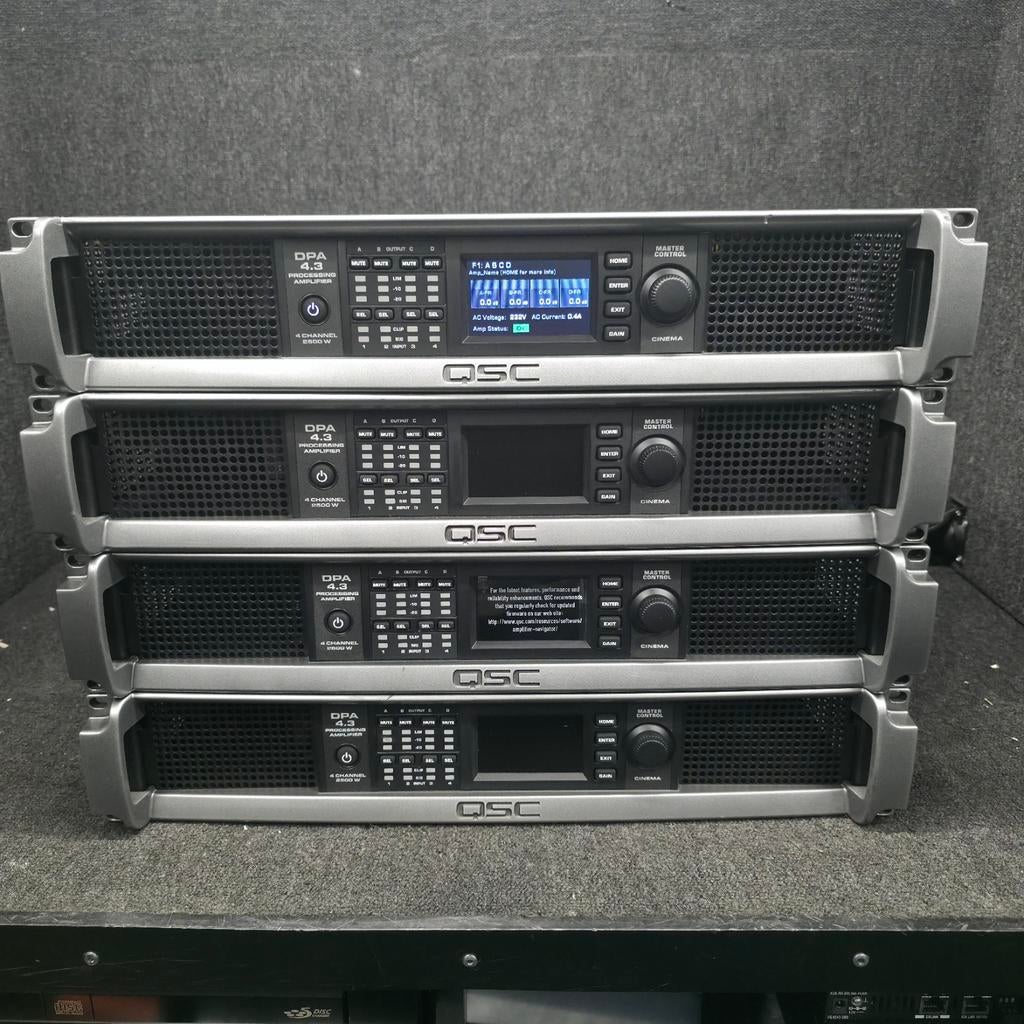 QSC DPA 4.3 versterker met dsp, Audio, Tv en Foto, Luidsprekers, Ophalen of Verzenden, 120 watt of meer, Front, Rear of Stereo speakers