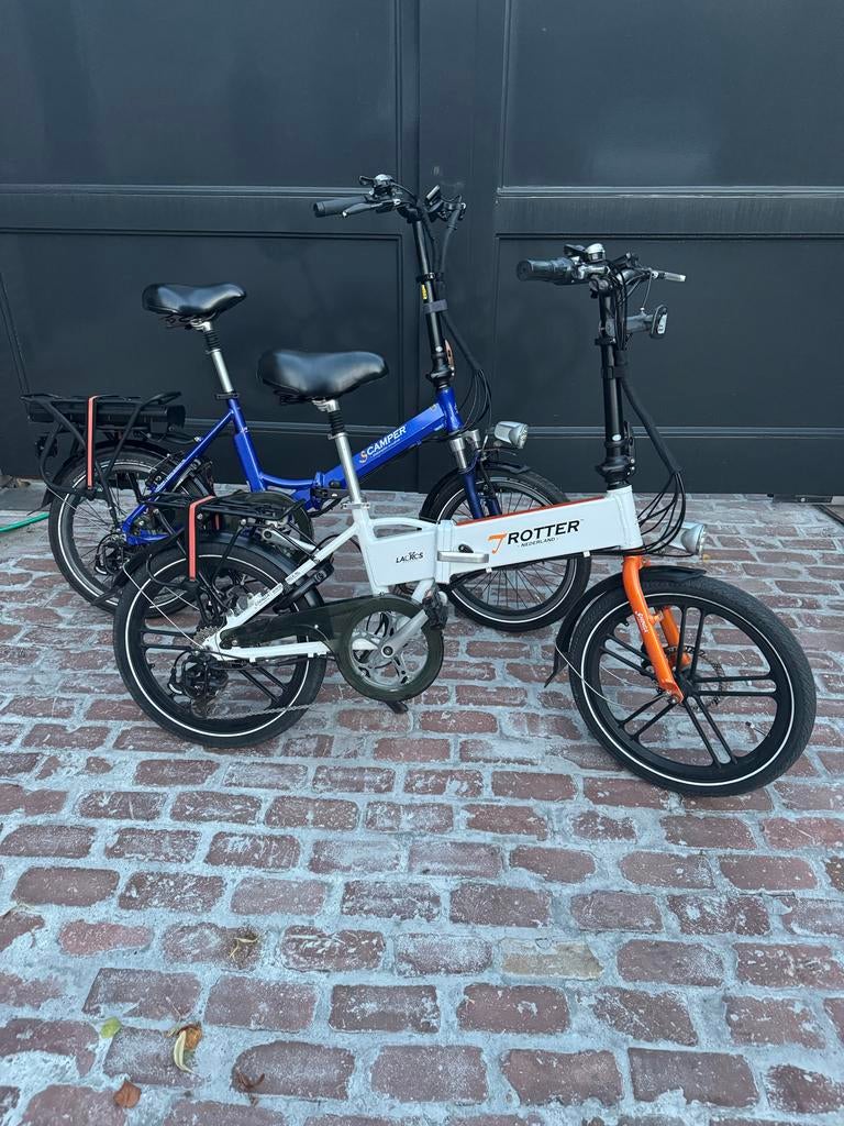 2 Lacros elektrische vouwfietsen (S200 Scamper & T300 Trotte, Gebruikt, Minder dan 47 cm, 50 km per accu of meer, Ophalen