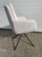 Eetstoel 180 autoreturn beige zwart metaal poot modern, Overige kleuren, Nieuw, Stof, Vijf, Zes of meer stoelen