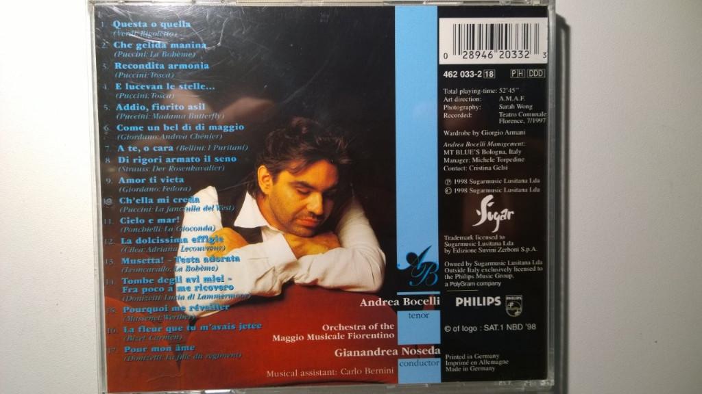 Andrea Bocelli - Aria The Opera Album, Ophalen of Verzenden, 1990 - 1999, Zo goed als nieuw