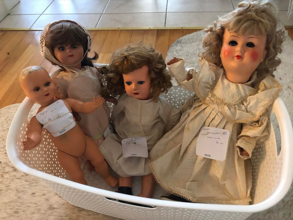 7 prachtige, antieke poppen uit verzameling, door erfenis., Ophalen of Verzenden, Gebruikt, Pop