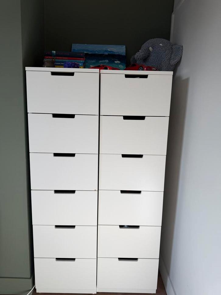 2 IKEA ladekastjes Nordli, Huis en Inrichting, Kasten | Ladekasten, Gebruikt, 150 tot 200 cm, 50 tot 100 cm, 25 tot 50 cm, Overige materialen