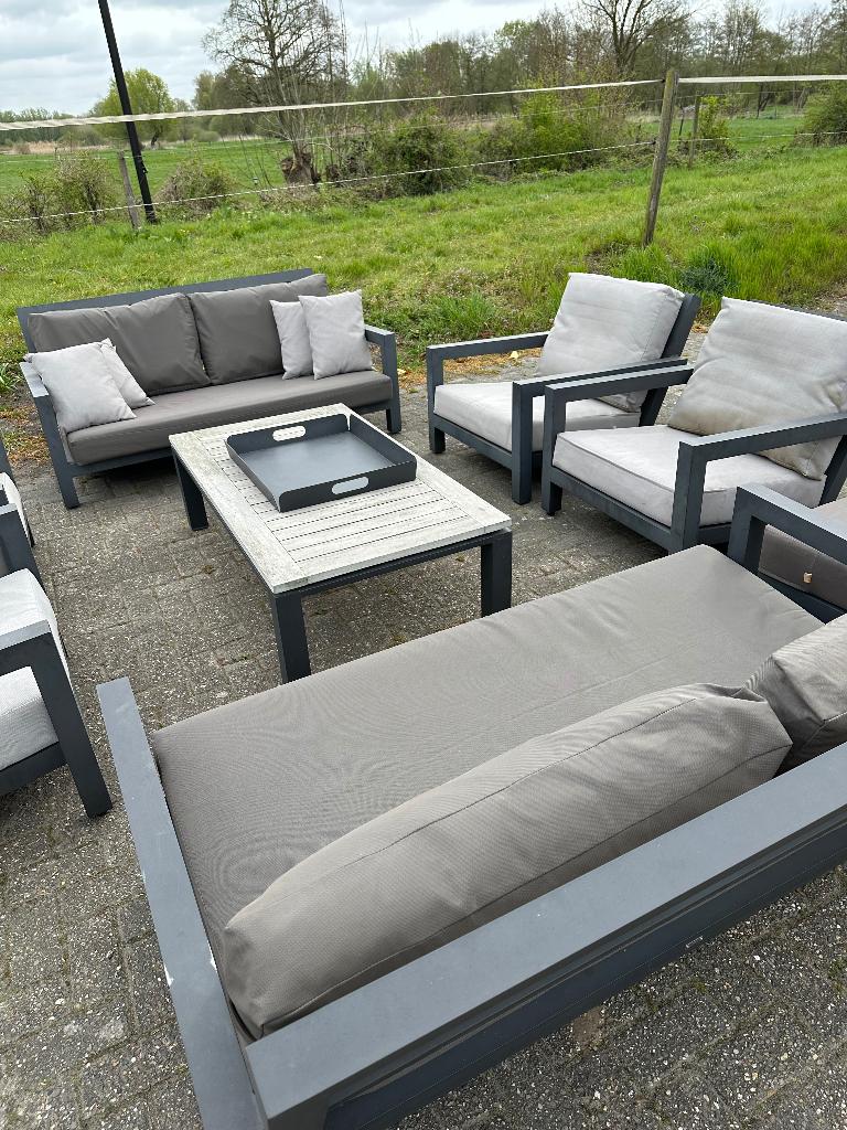 Life Block Lounge set 8 persoons !! Grijs., Ophalen, Gebruikt, Aluminium, 8 zitplaatsen