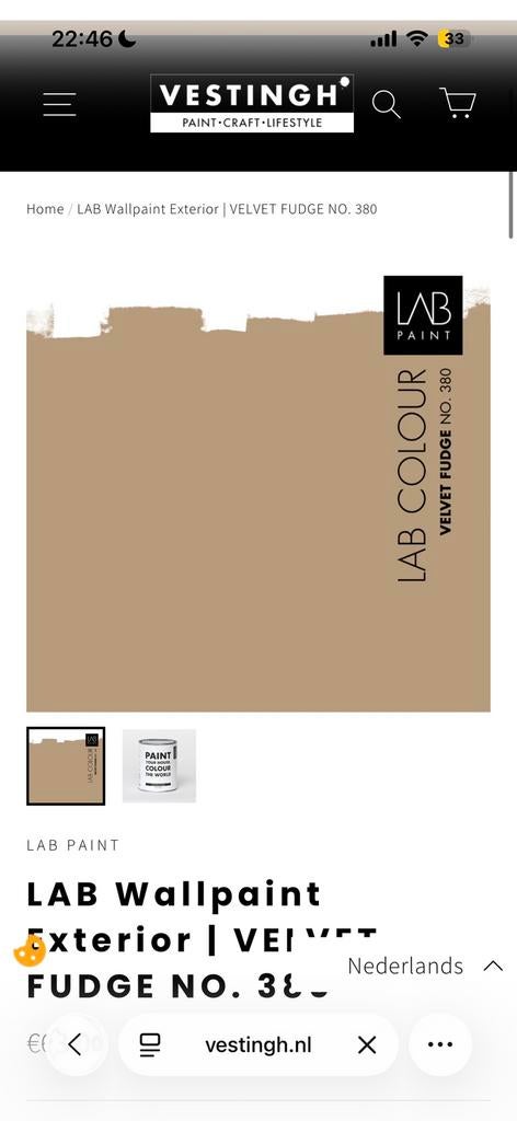 2x ongeopende wallfix lab paint velvet fudge, Ophalen, Zo goed als nieuw, Wit