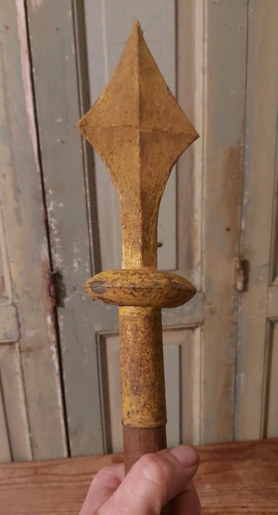 Grote Franse antieke zinken vlaggenmast top, Antiek en Kunst, Curiosa en Brocante, Ophalen of Verzenden