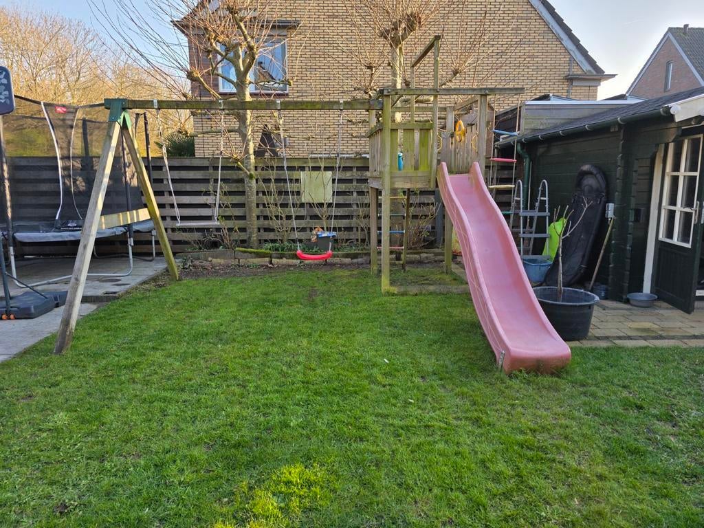 Jungle Gym speelhuisje met schommels en glijbaan, Ophalen, Gebruikt, Schommel