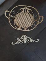 GEVELORNAMENT en MAND-DIENBLAD, GEVERFD METAAL, Antiek en Kunst, Ophalen of Verzenden