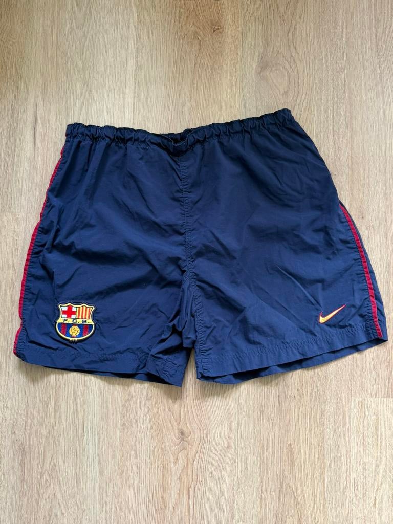 Nike FC Barcelona Vintage 90’s Football Shorts Soccer • L, Maat 52/54 (L), Blauw, Ophalen of Verzenden, Voetbal