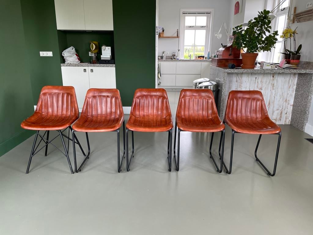 5 stoelen, samen voor € 50,-, Huis en Inrichting, Ophalen, Gebruikt, Bruin, Vijf, Zes of meer stoelen