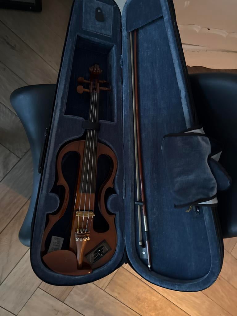 Carlo Giordano 4/4 Size Electric Violin Outfit EV202 Natural, Muziek en Instrumenten, Strijkinstrumenten | Violen en Altviolen