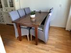 Eettafel met 6 stoelen, Huis en Inrichting, Tafels | Eettafels, Ophalen, Gebruikt, 50 tot 100 cm, Vijf personen of meer