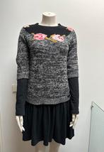 Twin-Set zwarte jurk met trui en sjaal zwart-wit en rozen, Kleding | Dames, Zwart, Ophalen of Verzenden, Zo goed als nieuw, Maat 36 (S)