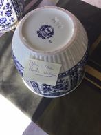 1 x prachtige Vintage Delfs Boch bloemen pot. ZGAN. Diam 16, Tuin en Terras, Bloempotten, Rond, Nieuw, Ophalen of Verzenden, Aardewerk