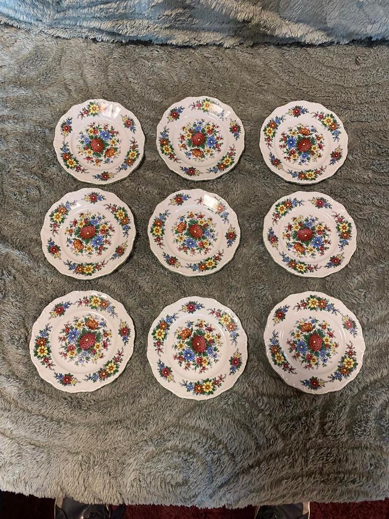 Seltmann Weidens,9 vintage/antieke bordjes,doorsnee 14 cm, Ophalen of Verzenden