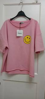 Nieuw roze truitje met smiley een maat, Kleding | Dames, T-shirts, Ophalen of Verzenden, Nieuw, Roze, Korte mouw