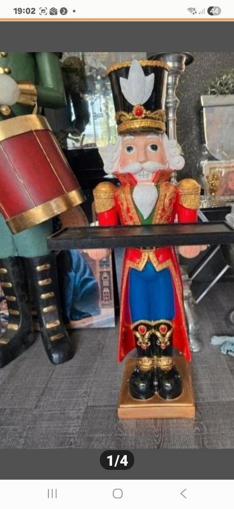 Notenkraker beeld met dienblad - Kerstdecoratie, Verzamelen, Ophalen, Nieuw, Overige typen