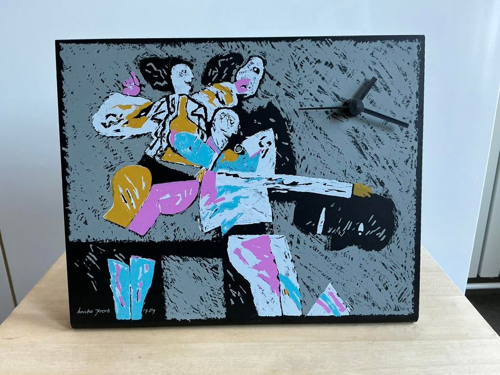 Design klok Kienzle New Wave Pop Art Bouke Ylstra Dordrecht, Ophalen of Verzenden, Zo goed als nieuw, Analoog, Overige typen