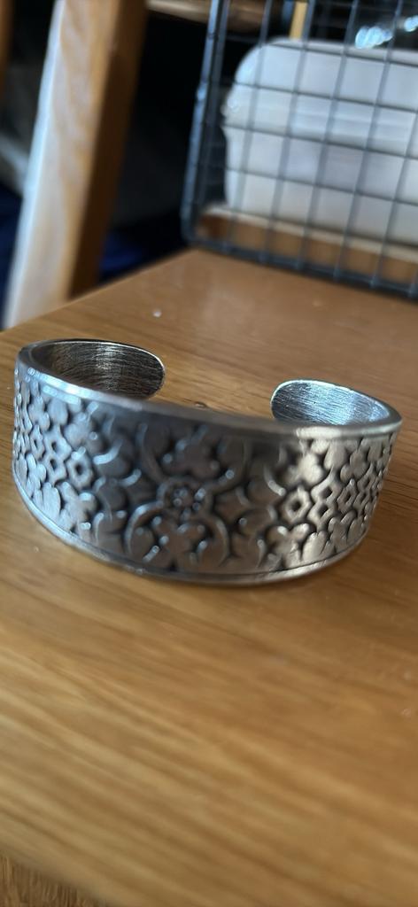 Zik zok verzilver armbandje vintage, Ophalen of Verzenden, Zo goed als nieuw, 17 tot 18, Dame
