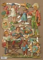 Kinderen met bloemen & draaiorgel Poëzie plaatjes 7175, Ophalen of Verzenden