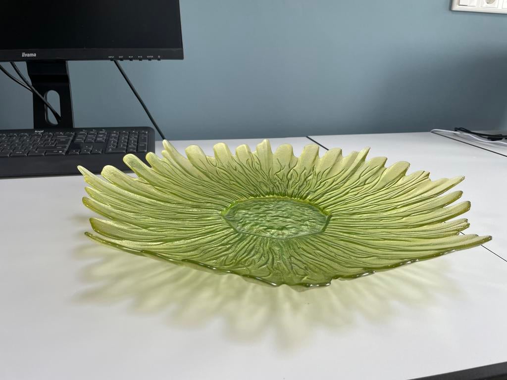 Grote glazen fruitschaal (diameter 45cm), Huis en Inrichting, Woonaccessoires | Schalen en Manden, Ophalen, Zo goed als nieuw