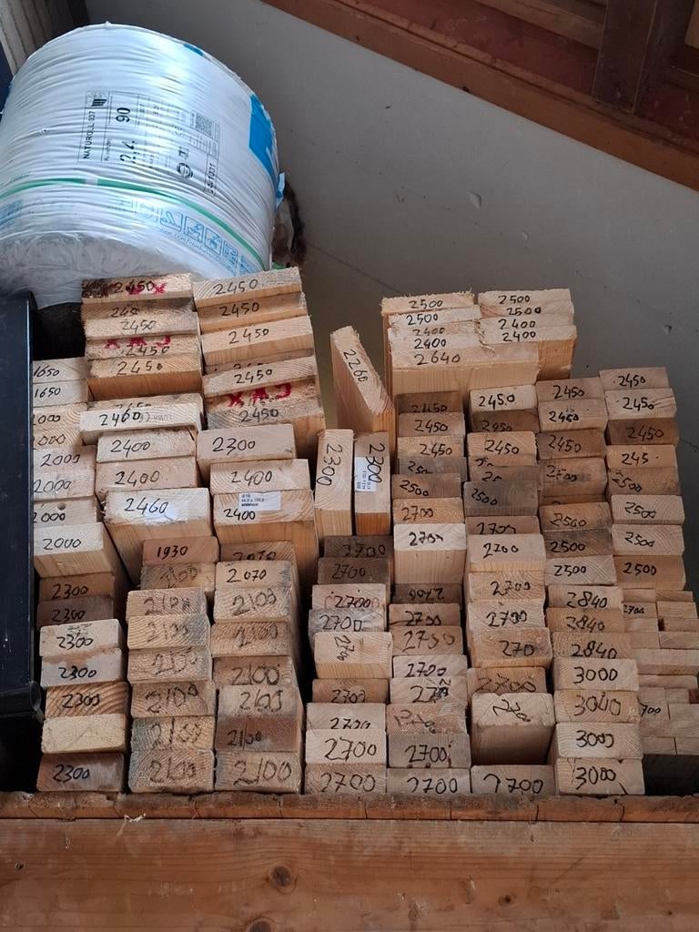 Partij bouwhout / vurenhout diverse maten – ideaal voor klus, Doe-het-zelf en Verbouw, Hout en Planken, Ophalen, Balk, Overige houtsoorten