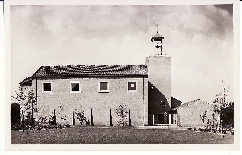 Amersfoort Bergkerk gezien vanaf de Emmalaan 1954., Verzenden, 1940 tot 1960, Ongelopen, Utrecht