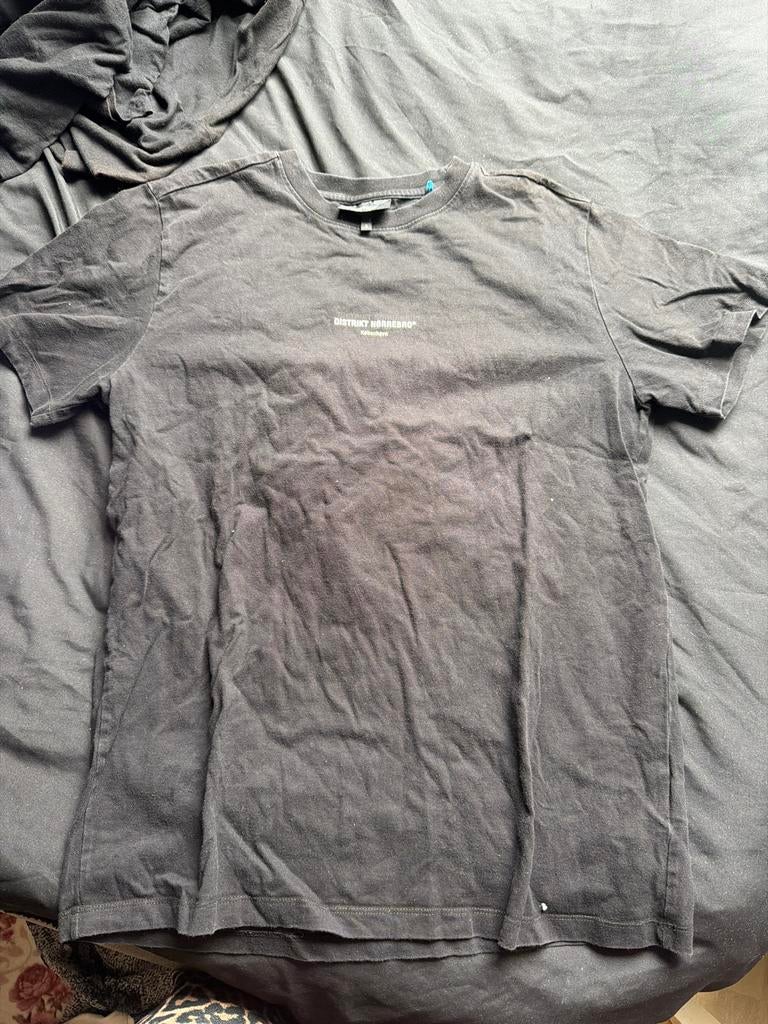 Zwart T-shirt met opdruk, Ophalen of Verzenden, Gedragen, Overige maten, Zwart