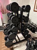 Technogym Dumbbell Set + Rack (10 paar t/m 32KG) NIEUWSTAAT, Ophalen of Verzenden, Zo goed als nieuw, Dumbbell