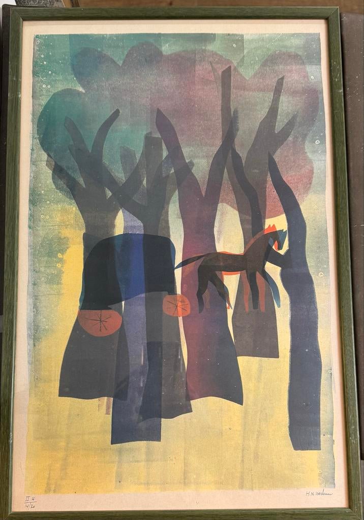 H.N. Werkman - Litho of druksel, Antiek en Kunst, Ophalen