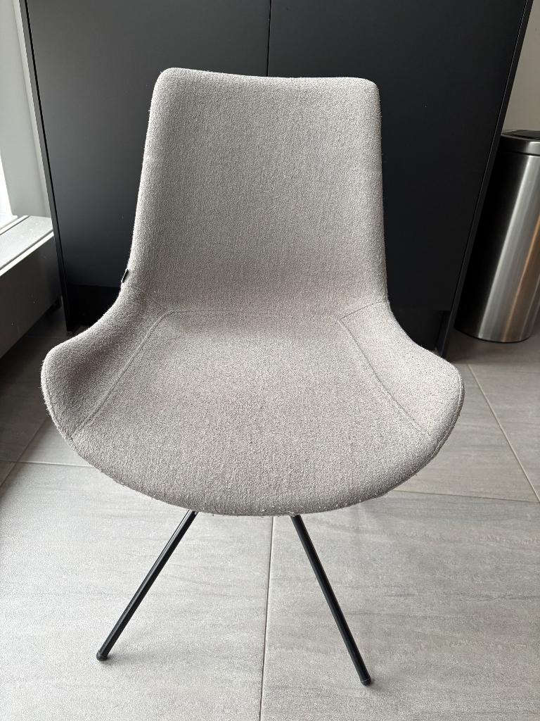 Grijze eetkamerstoelen 6x Goossens, Ophalen, Gebruikt, Vijf, Zes of meer stoelen, Stof