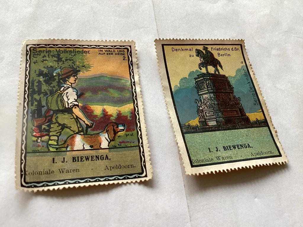 Sluitzegels - Serie Volkslieder & Denkmal Apeldoorn, Verzamelen, Merken en Reclamevoorwerpen, Ophalen of Verzenden, Gebruikt, Overige typen