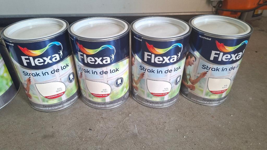 Partij Flexa Strak in de lak verf. RAL 9001, ., Wit, Nieuw, Ophalen of Verzenden