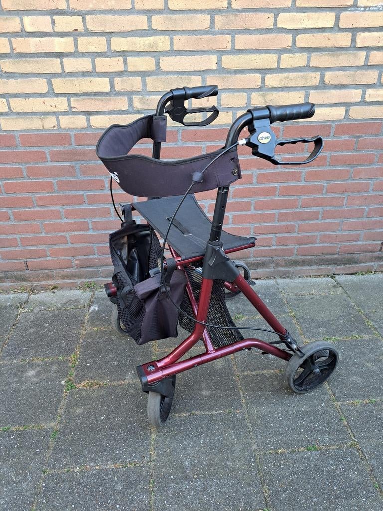 Drive rollator donkerrood, Diversen, Rollators, Ophalen, Opvouwbaar, Gebruikt