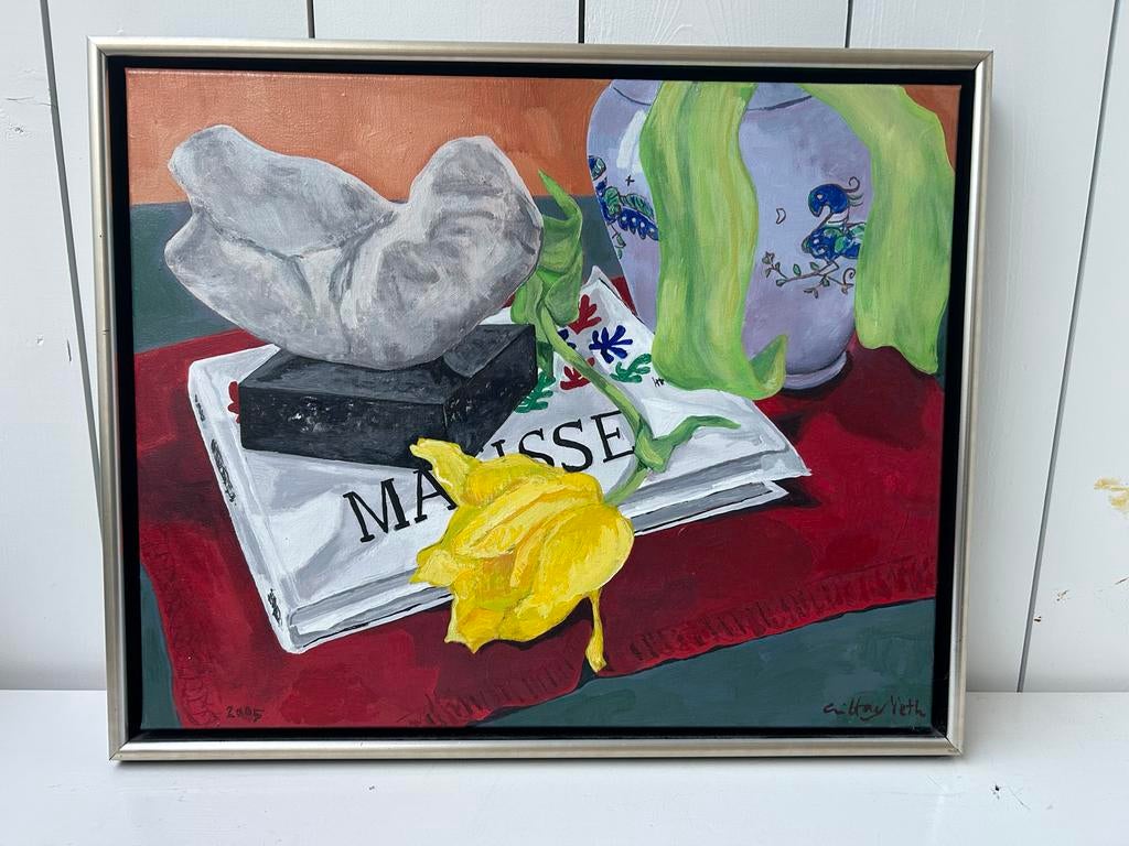 Stilleven met Boek Matisse - Acrylverf, Ophalen of Verzenden