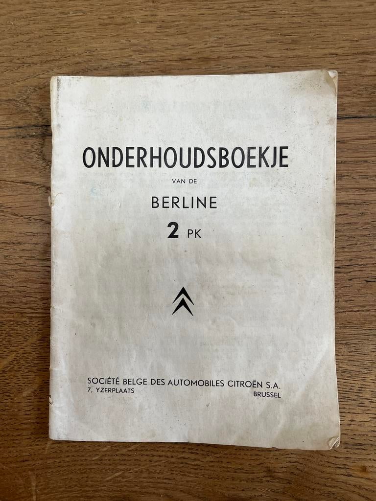 Onderhoudsboekje Citroën 2CV Berline 2 PK, Ophalen of Verzenden