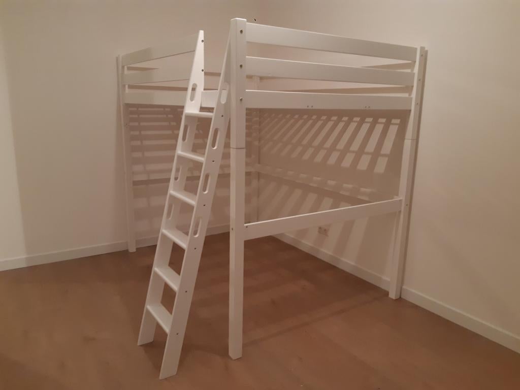 Witte Hoogslaper - 140x200, Ophalen, Gebruikt, Eenpersoons, 200 cm