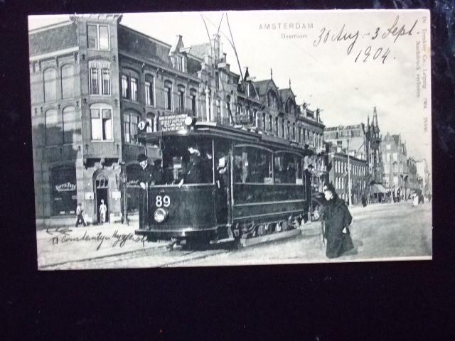 Amsterdam Overtoom met Tram, Ophalen of Verzenden, Voor 1920, Noord-Holland