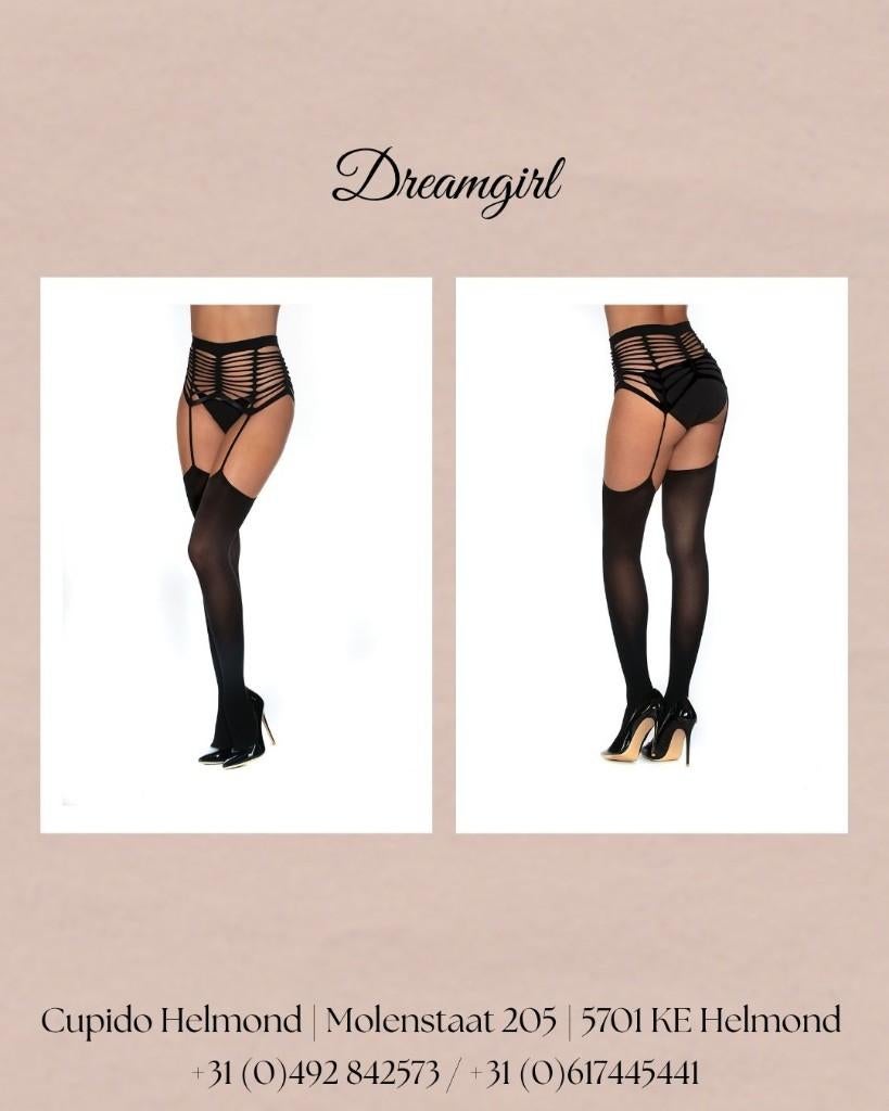 Caged Seamless Garter Belt Pantyhose – One Size, Ophalen, Zwart, Overige typen
