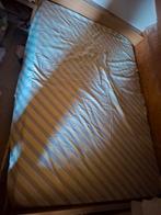 Tweepersoonsbed / twijfelaar met lattenbodem, Ophalen, Gebruikt, Bruin, Tweepersoons