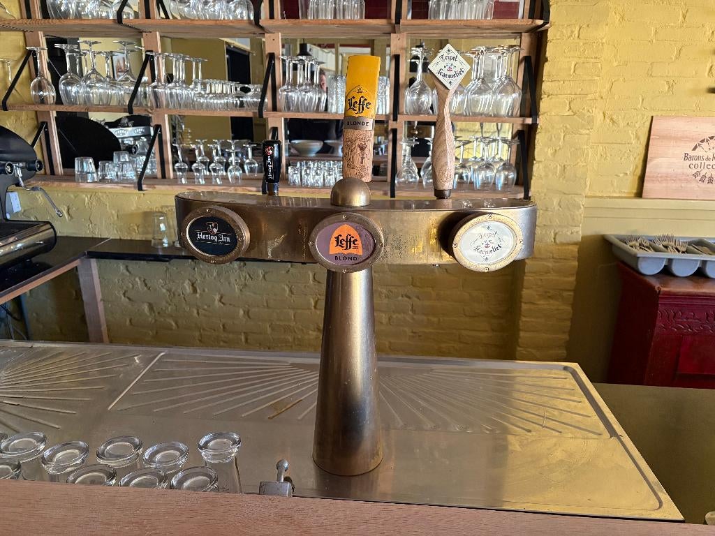 3-taps biertap installatie – messing toren incl leidingwerk, Witgoed en Apparatuur, Thuistaps, Ophalen, Overige merken