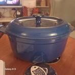 Blauwe gietijzeren braadpan met deksel, Ophalen, Gebruikt, Gietijzer, Keramische plaat