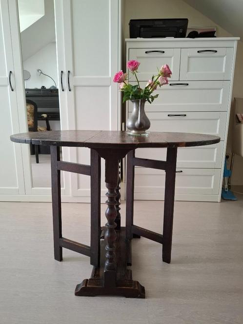 Engelse gatelag table hangoortafel klaptafel antiek eiken, Antiek en Kunst, Antiek | Meubels | Tafels, Ophalen